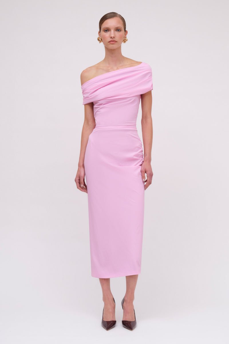 MONTIE Off Shoulder Midi Dress