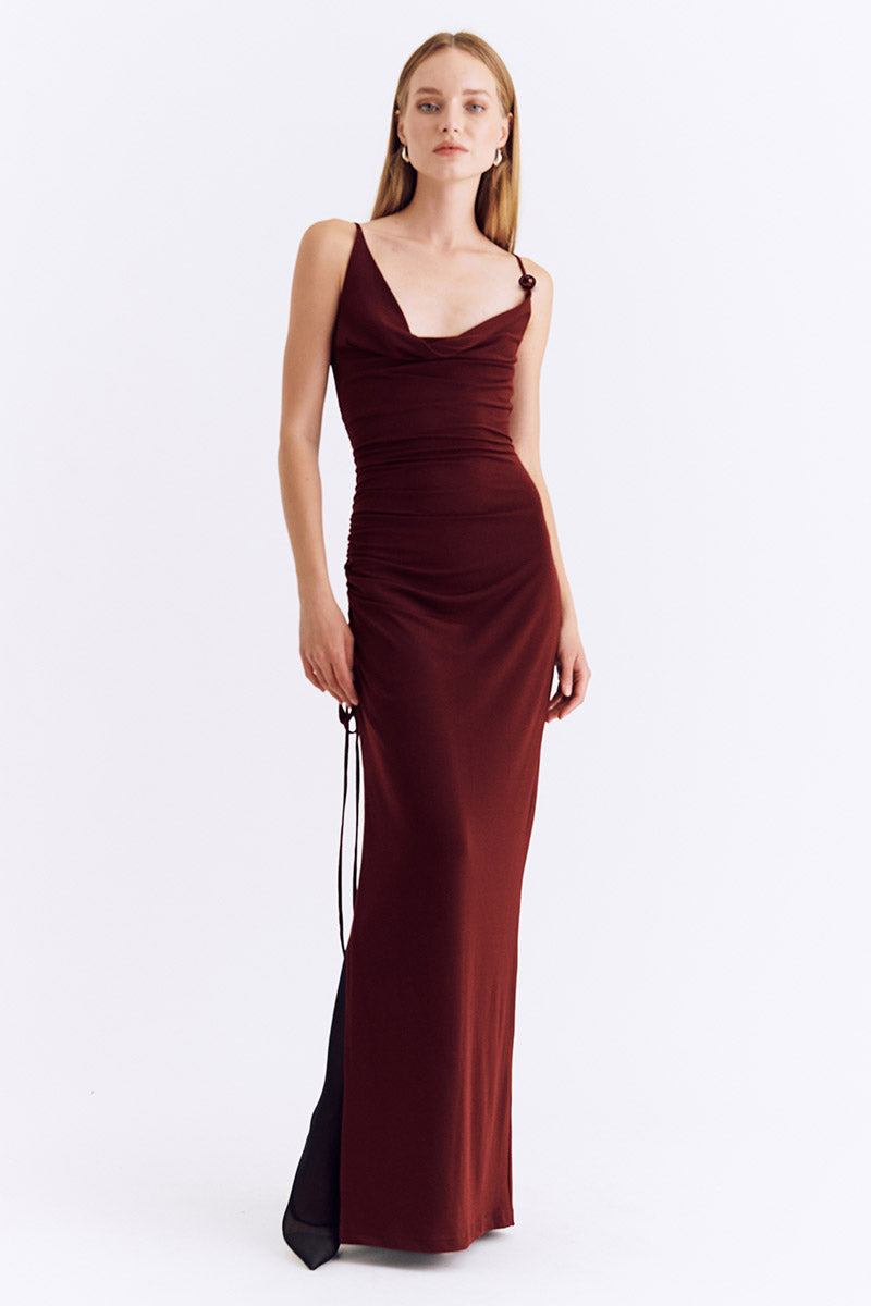 Theta Cowl Neck Maxi Dress