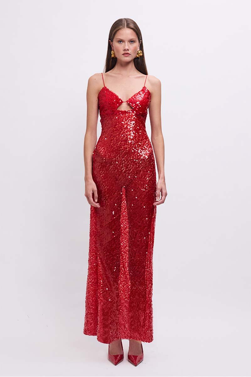 loreta red dress Cora Dress in Papalote Print De Loreta