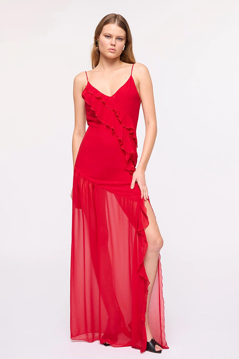 strapless open back dress Isabel Frill Maxi Dress