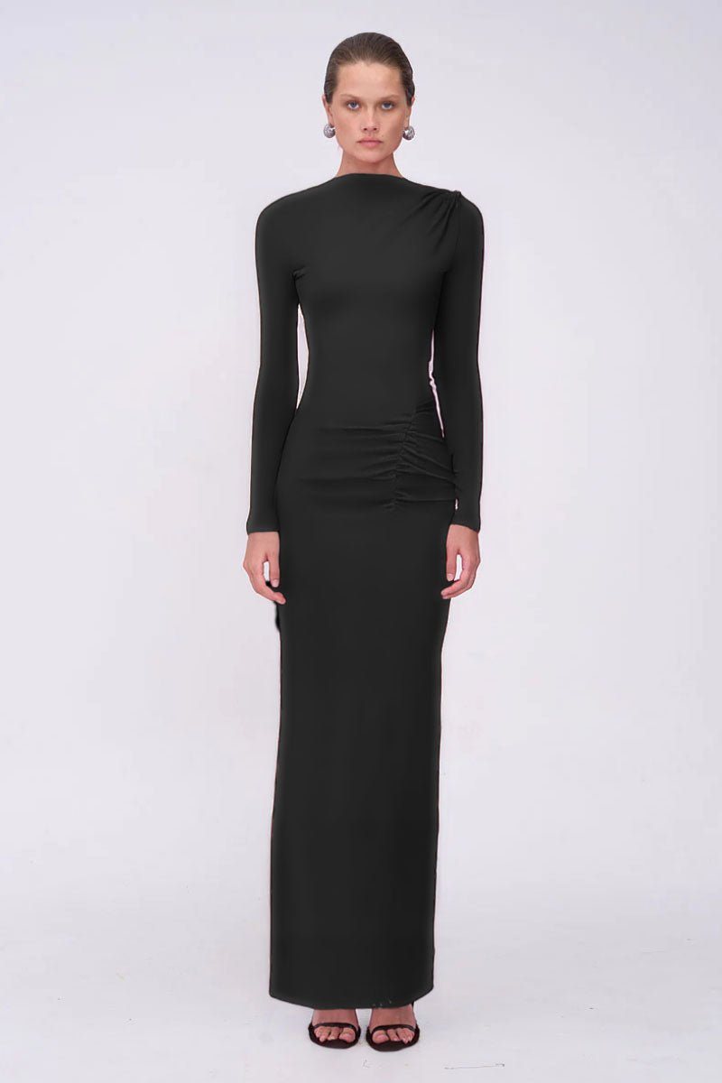 chinese dress ladies Jacqui Ruched Long Sleeve Maxi Dress