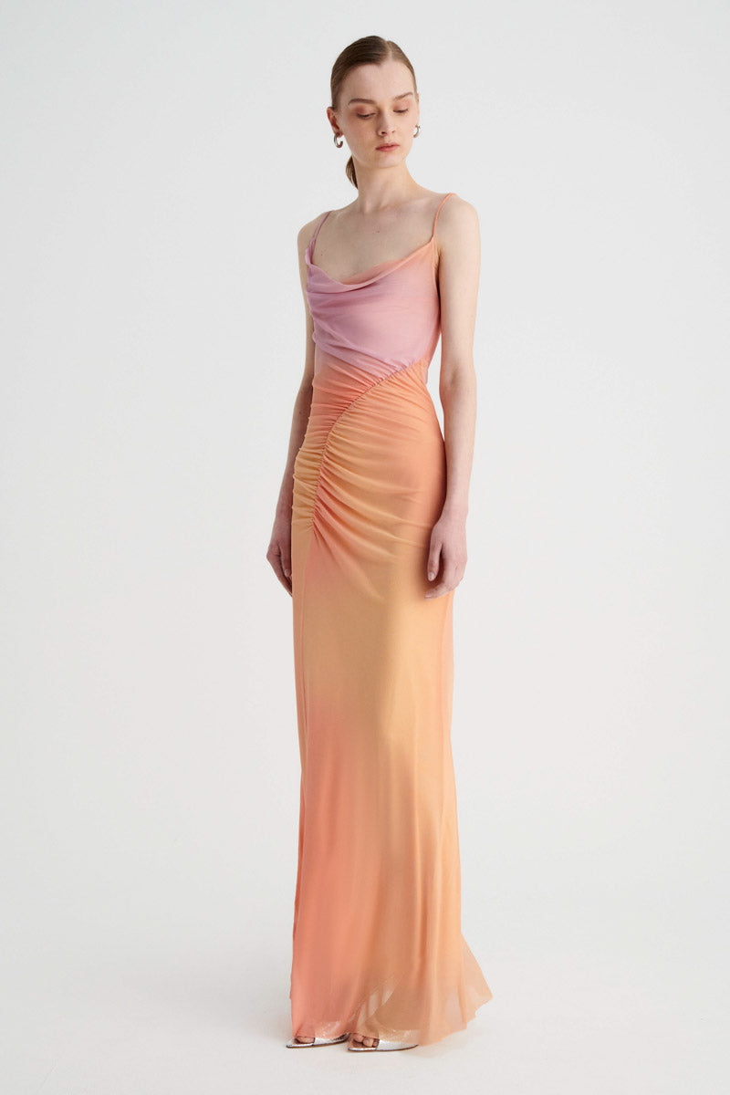 Venus Stappy Rouched Maxi Dress