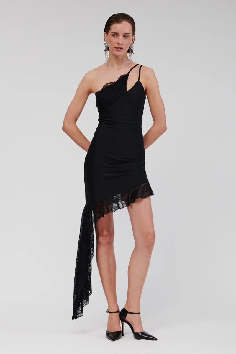 Cannes Lace Panel One Shoulder Mini Dress – SUBOO AU