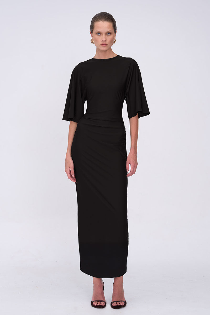 Ivy Cape Sleeve Maxi - Black