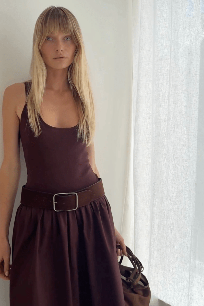 Maxi Dress Sleeveless Drop Waist Day Event Dress | Chocolate | Suboo Maxi Dress Sleeveless Drop Waist Day Event Dress | Chocolate | Suboo
