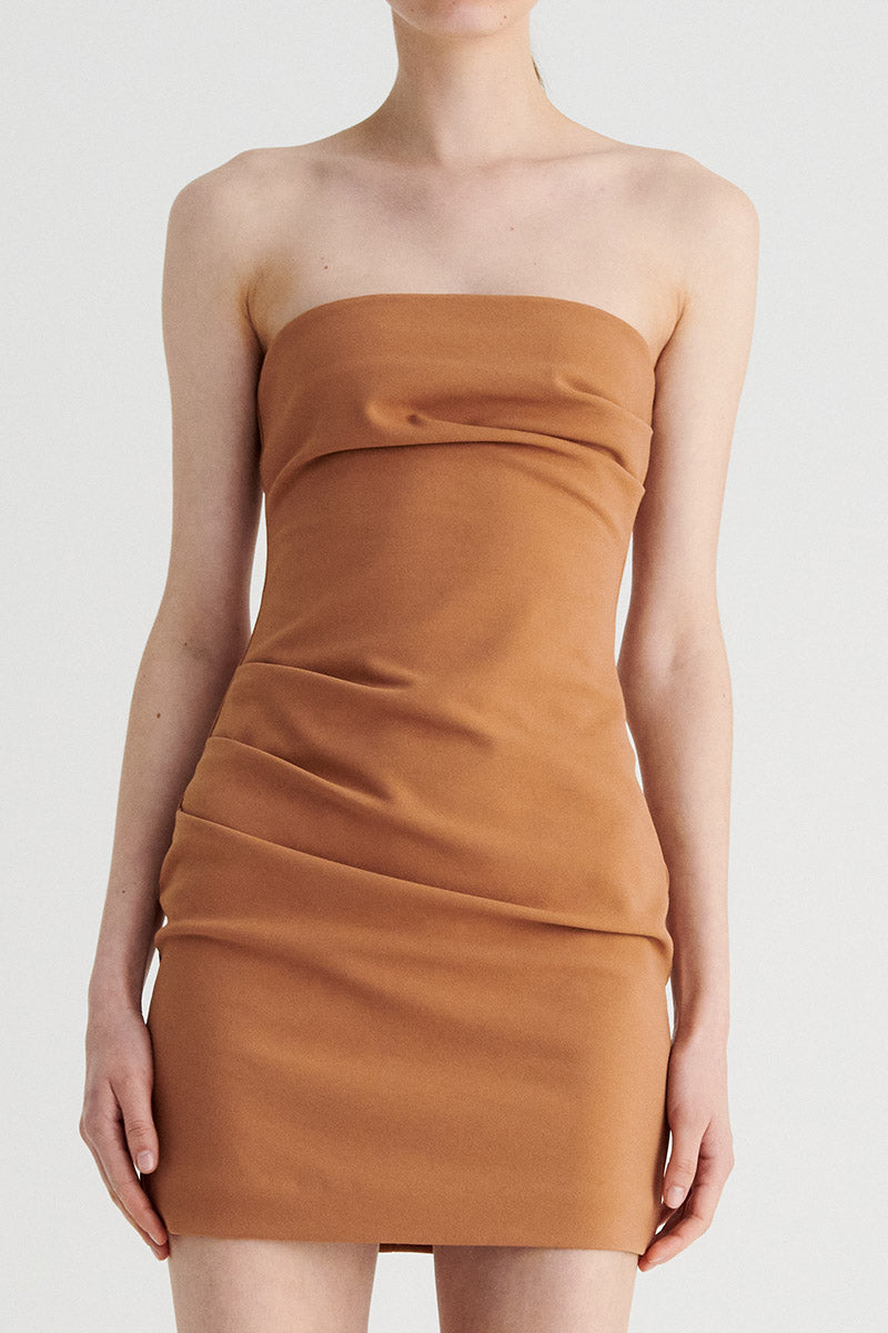 Stella Strapless Mini Dress - Tan