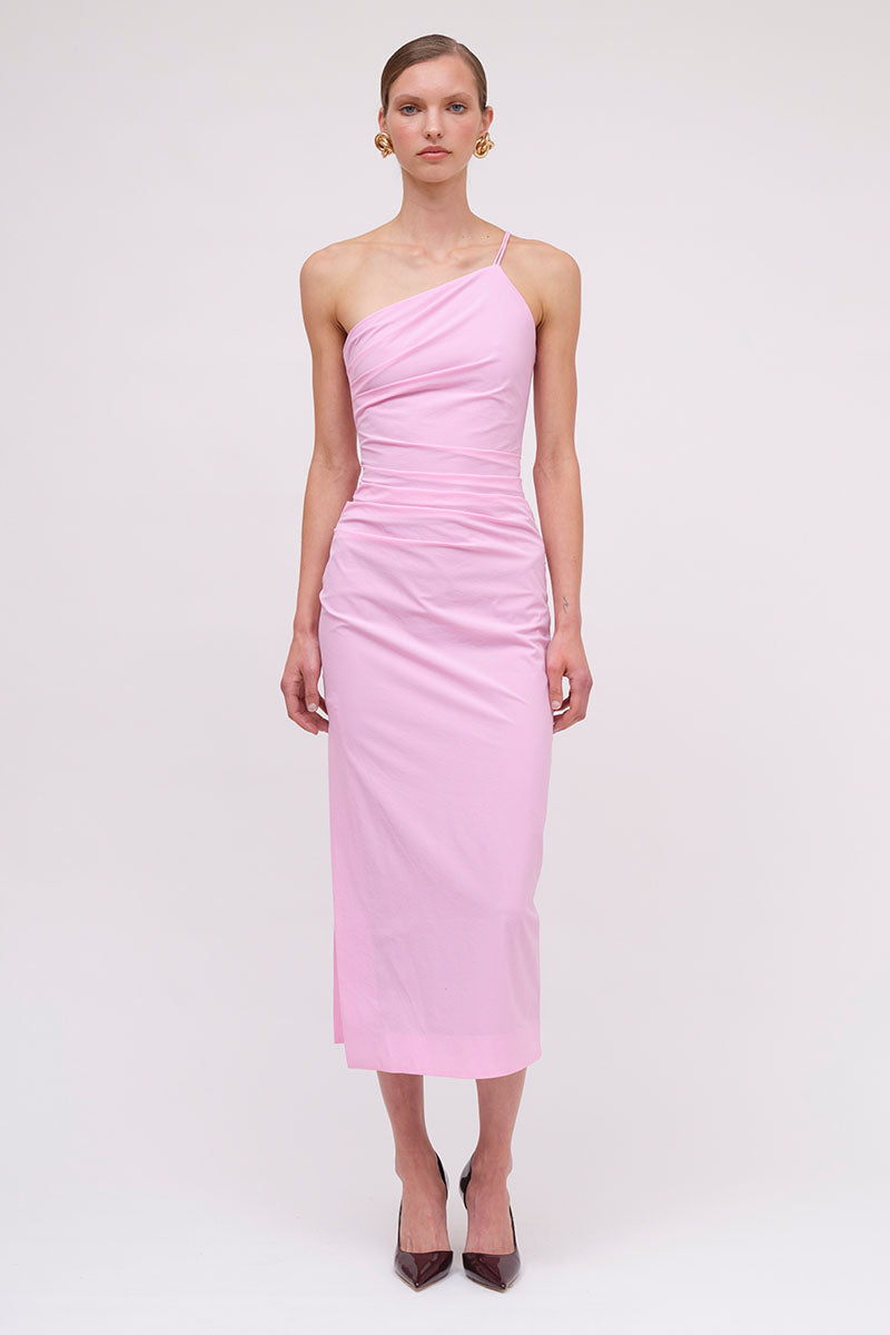 Montie One Shoulder Maxi Dress - Pink