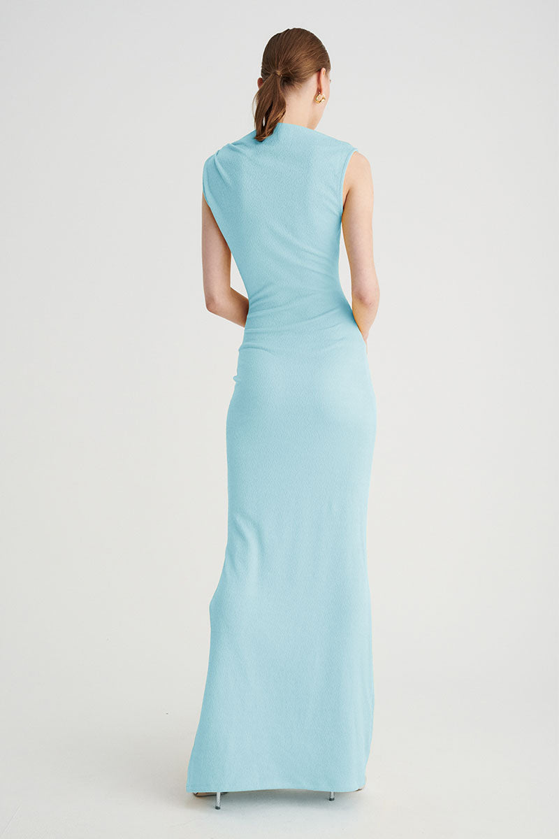 Jacqui Rouched Midi Dress - Turquoise