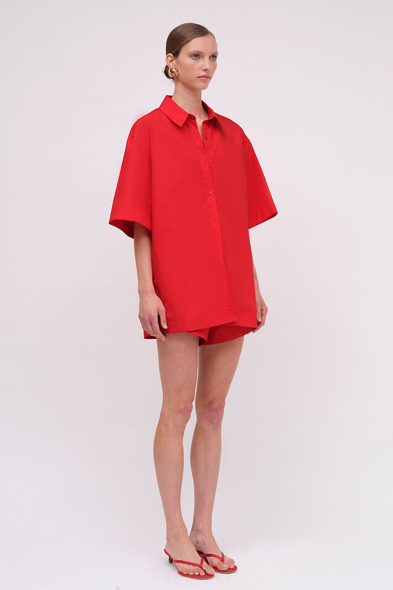 Naples Oversized Shirt - Red