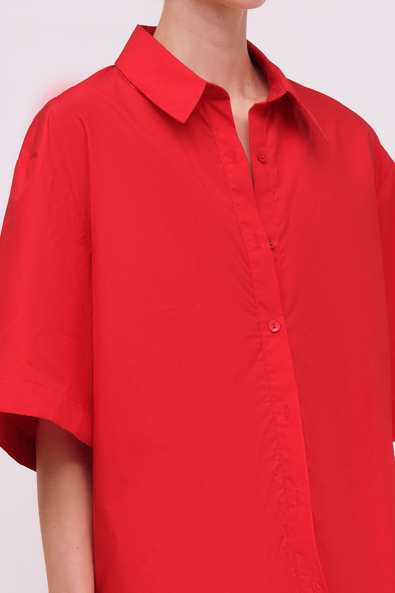 Naples Oversized Shirt - Red