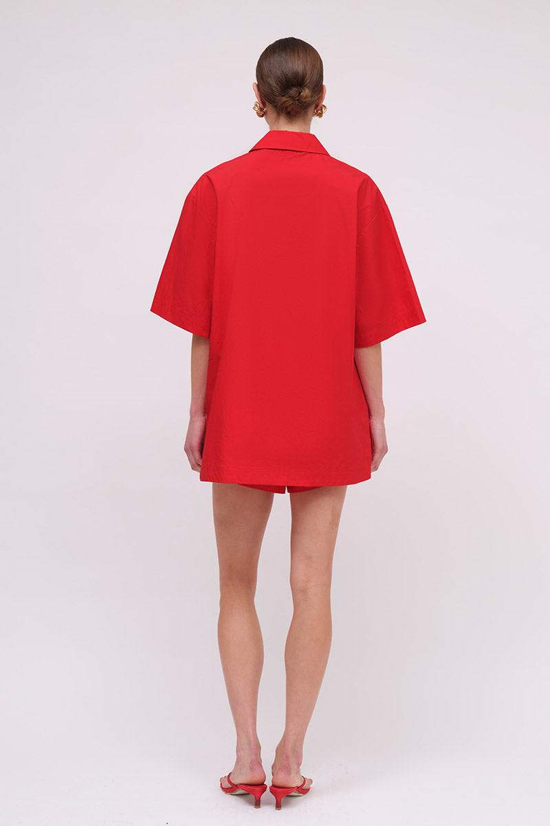 Naples Oversized Shirt - Red