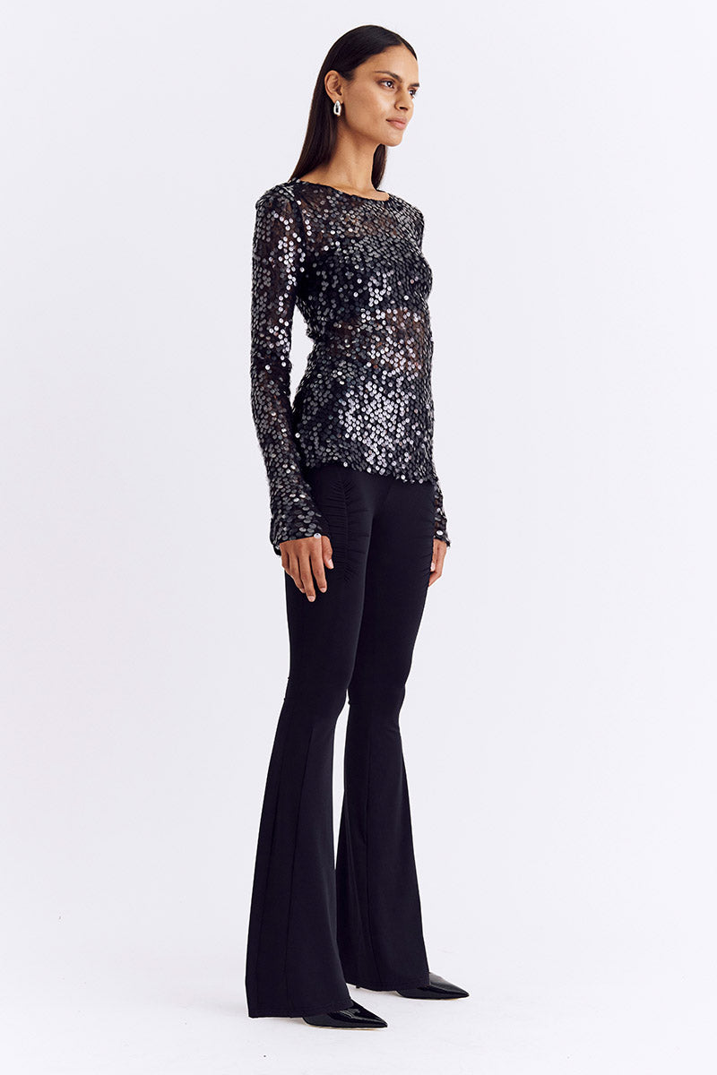 Ava Lace Sequin Long Sleeve Top