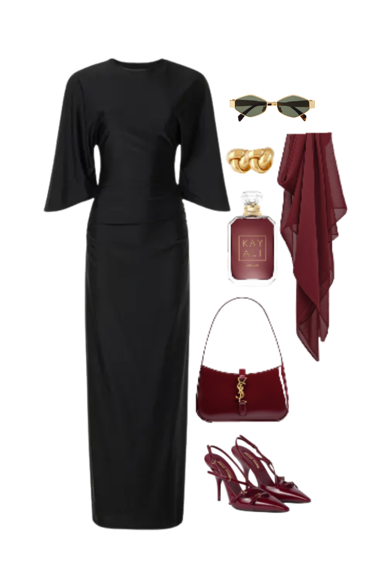 Ivy Cape Sleeve Maxi - Black