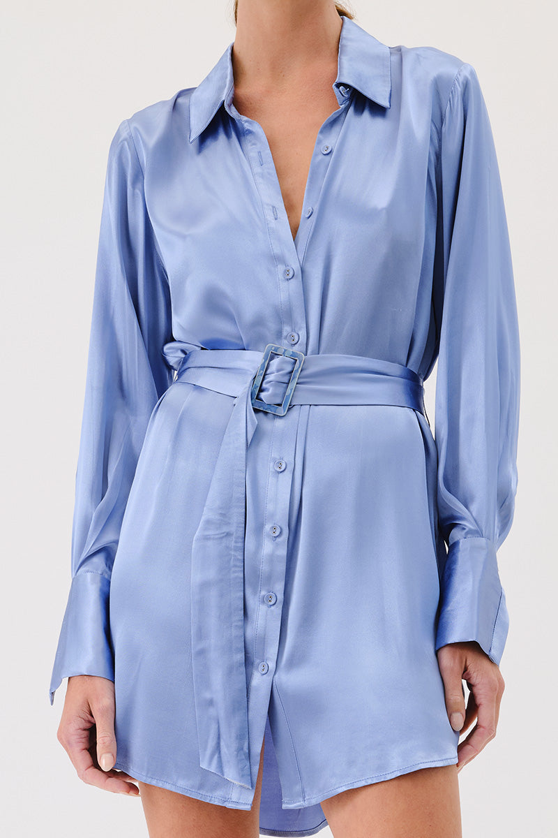 Millenia Mini Shirt Dress - Blue