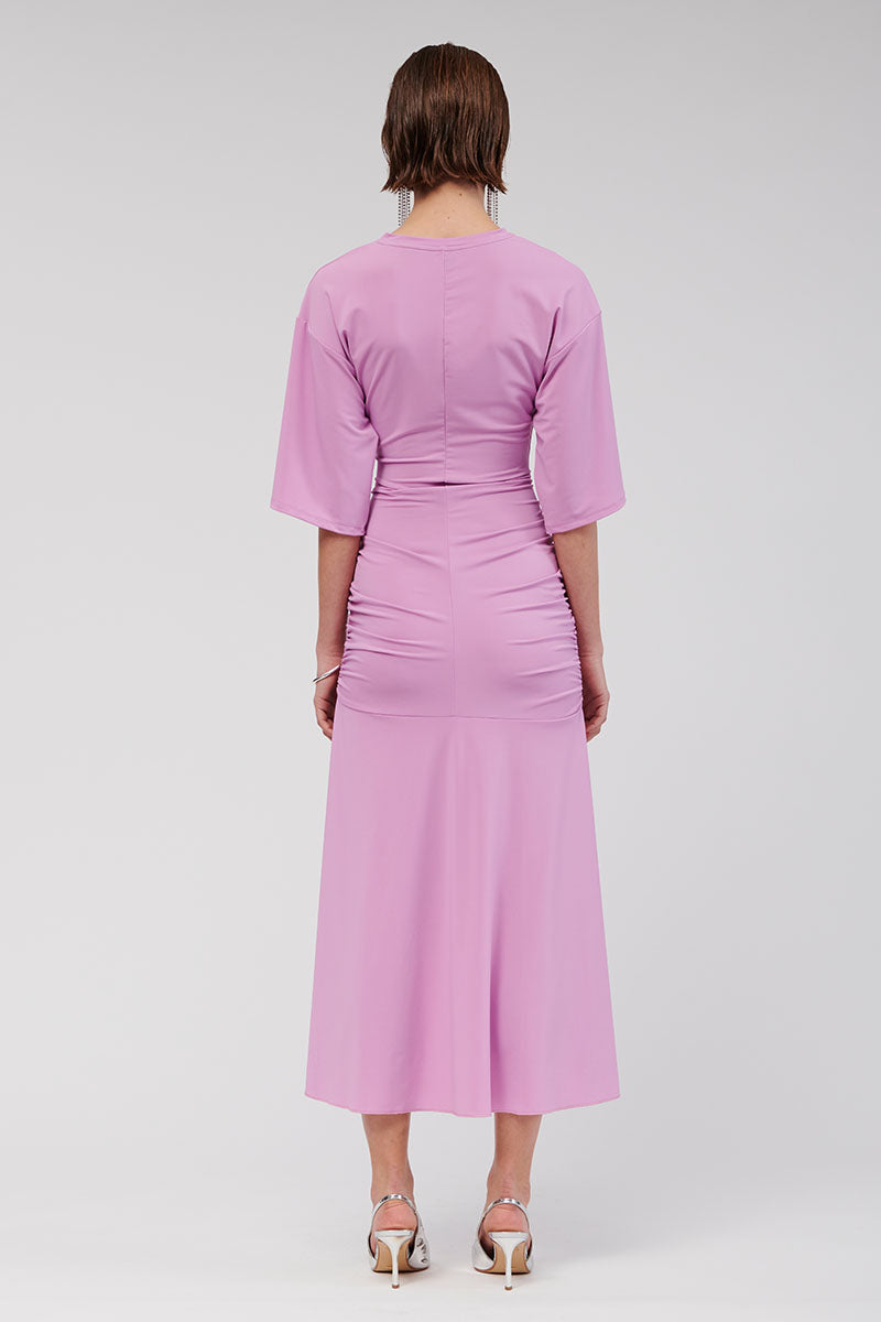 Lucia T-Shirt Ruched Maxi Dress - Lilac