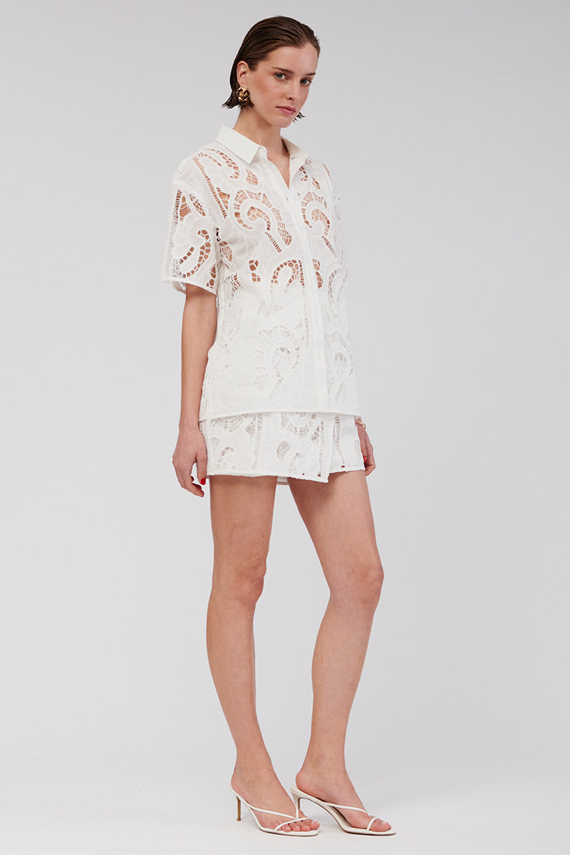 Florence Lace Shirt - White