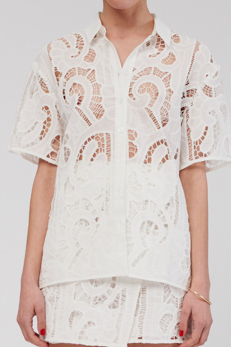 Florence Lace Shirt - White