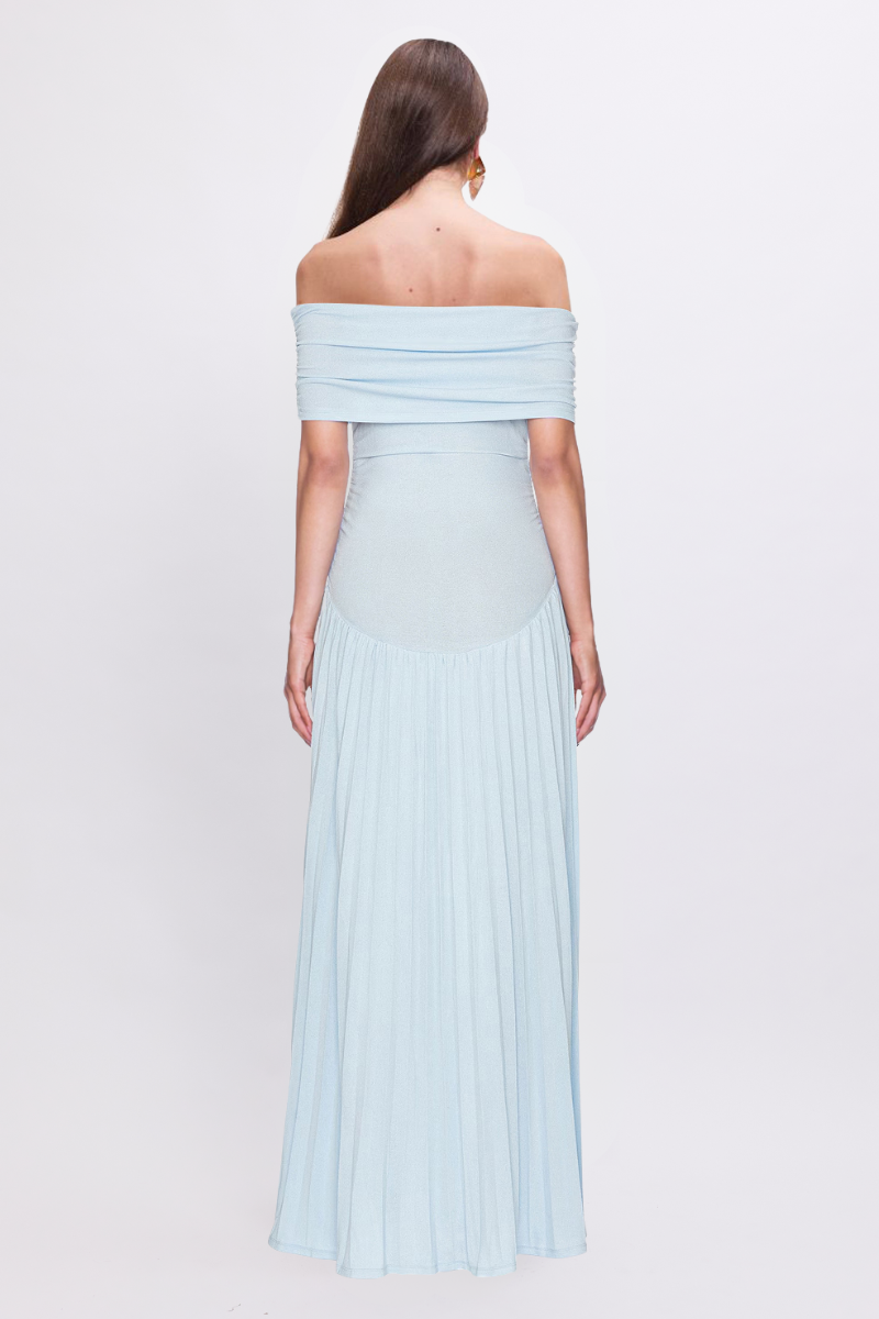 Christy Mesh Sheer Skirt Dress - Sky Blue