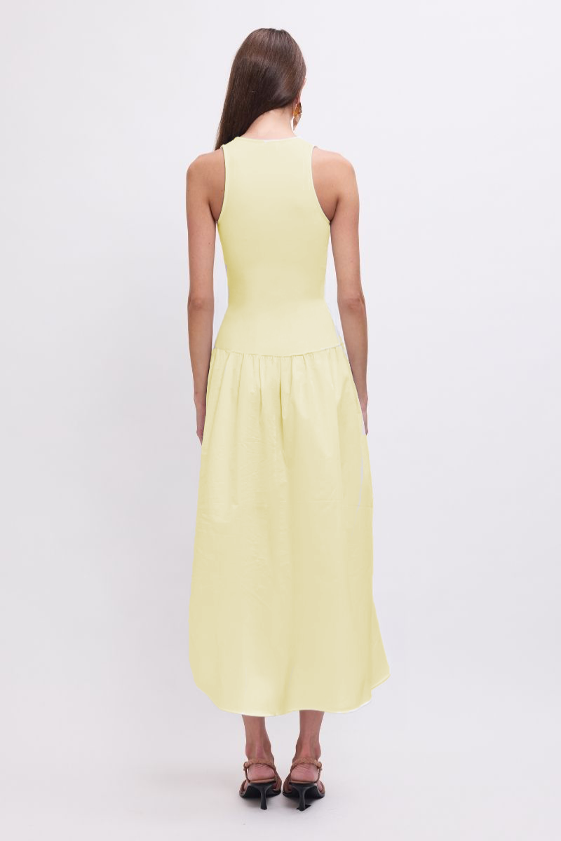 Naples Drop Waist Midi Dress - Butter