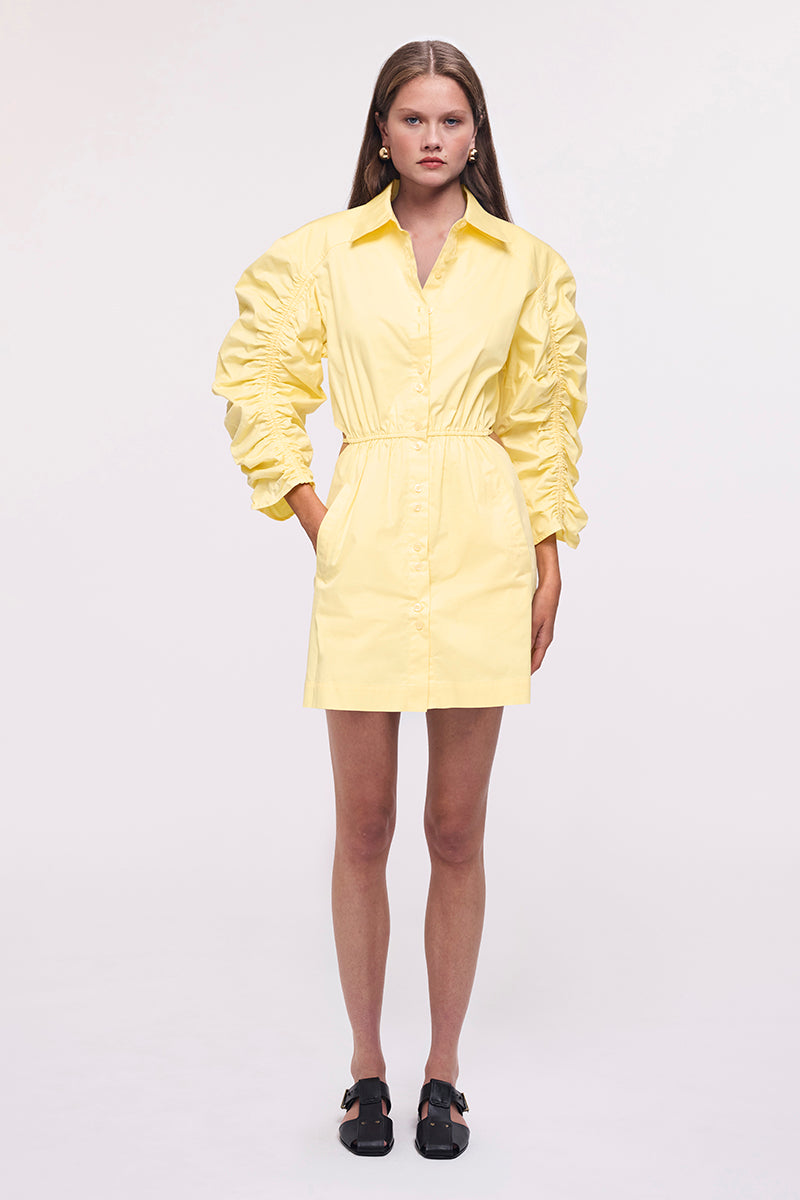 Robin Cut-Out Mini Shirt Dress - Butter
