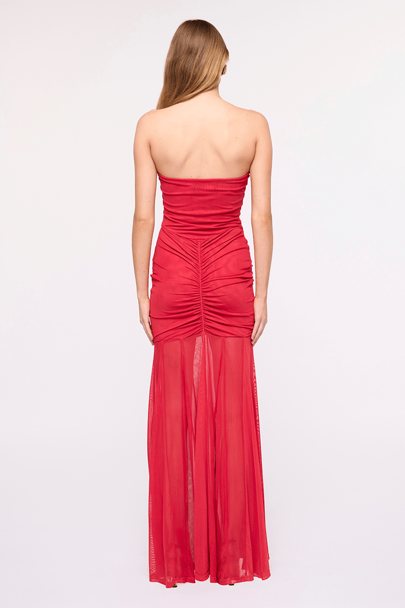 suboo red dress Naples Drop Waist Midi Dress in Red
