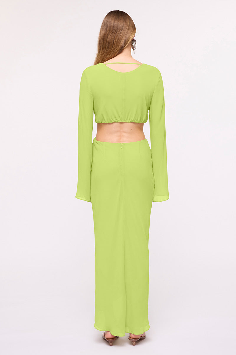 Audrey Twist Front Maxi -Chartreuse