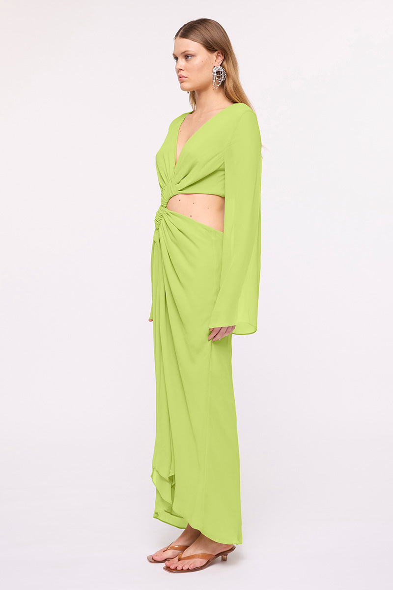 Audrey Twist Front Maxi -Chartreuse