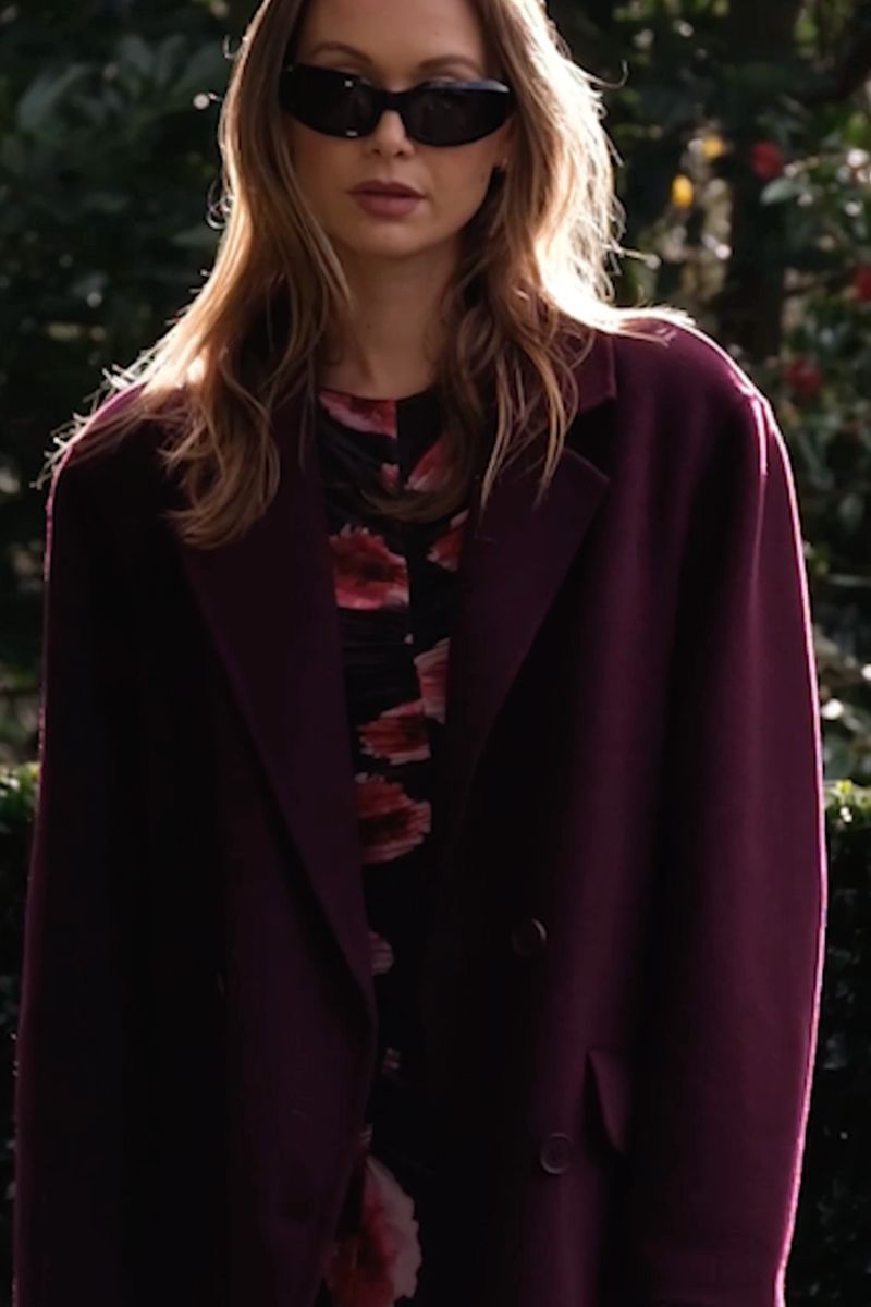 Bowie Brushed Coat - Bordeaux