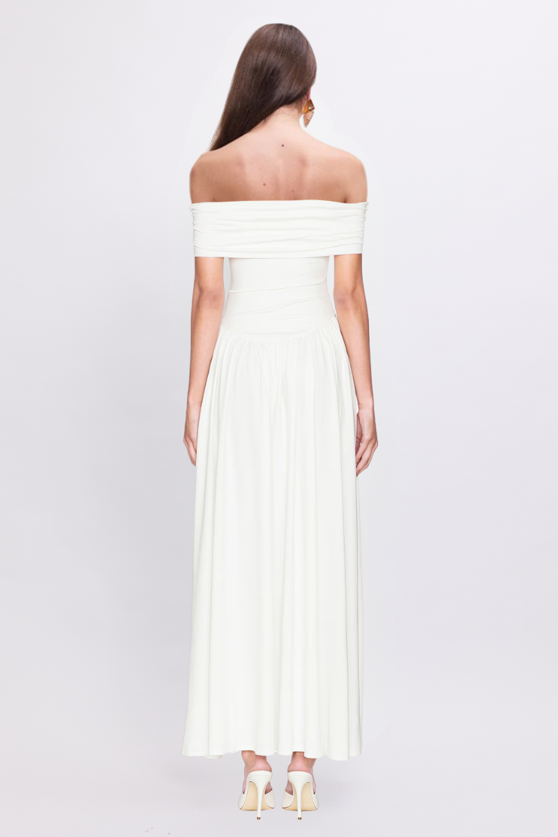Christy Mesh Sheer Skirt Dress - White
