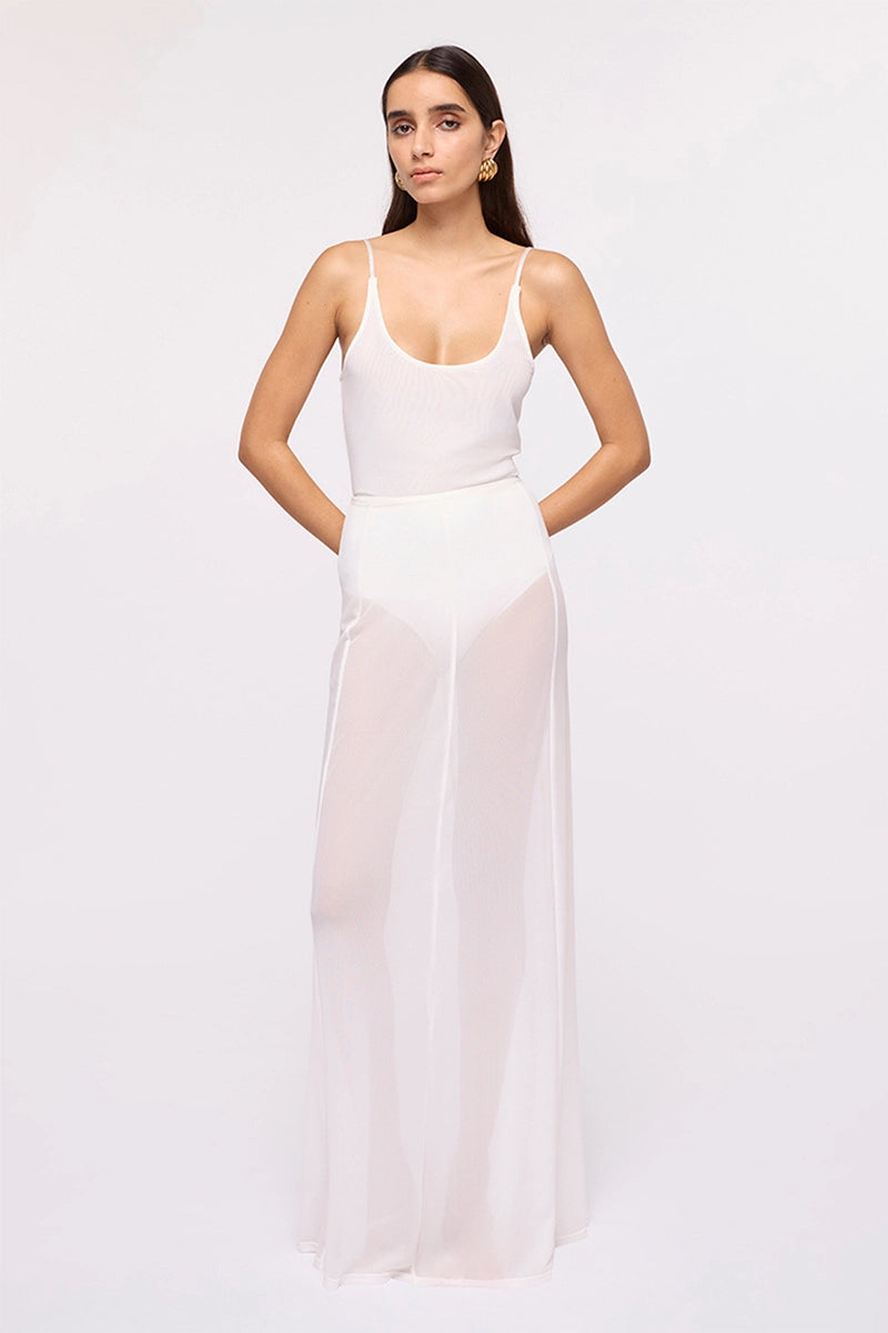 vogacloset sheer mesh maxi skirt