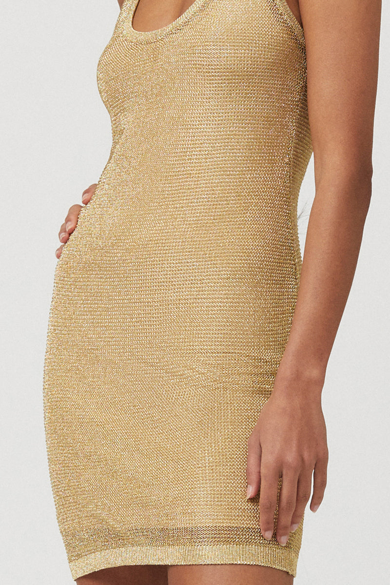 Leo Strappy Mini Dress - Gold