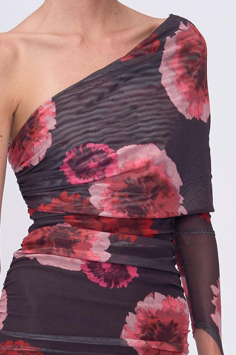 Frida Draped Off Shoulder Long Sleeve Mini