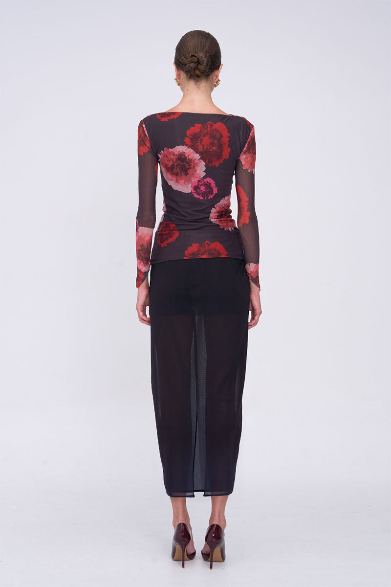 Frida Ruched Front Long Sleeve Top