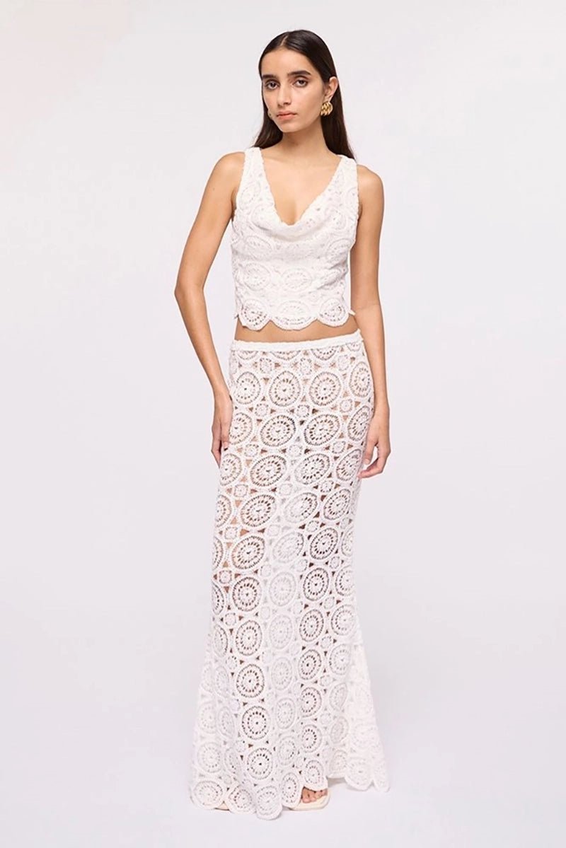 Heather Crochet Crop Top - Ivory - Top - SUBOO AU