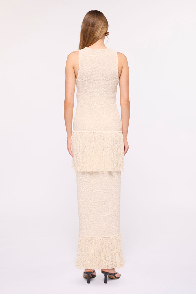Malta Fringe Knit Top-Natural