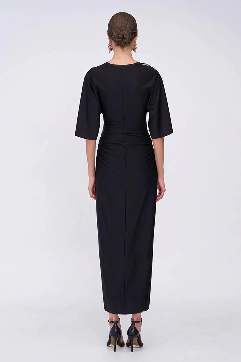 Ivy Cape Sleeve Maxi - Black