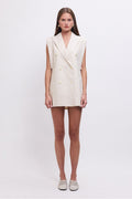 Nicole Sleeveless Blazer - Ecru