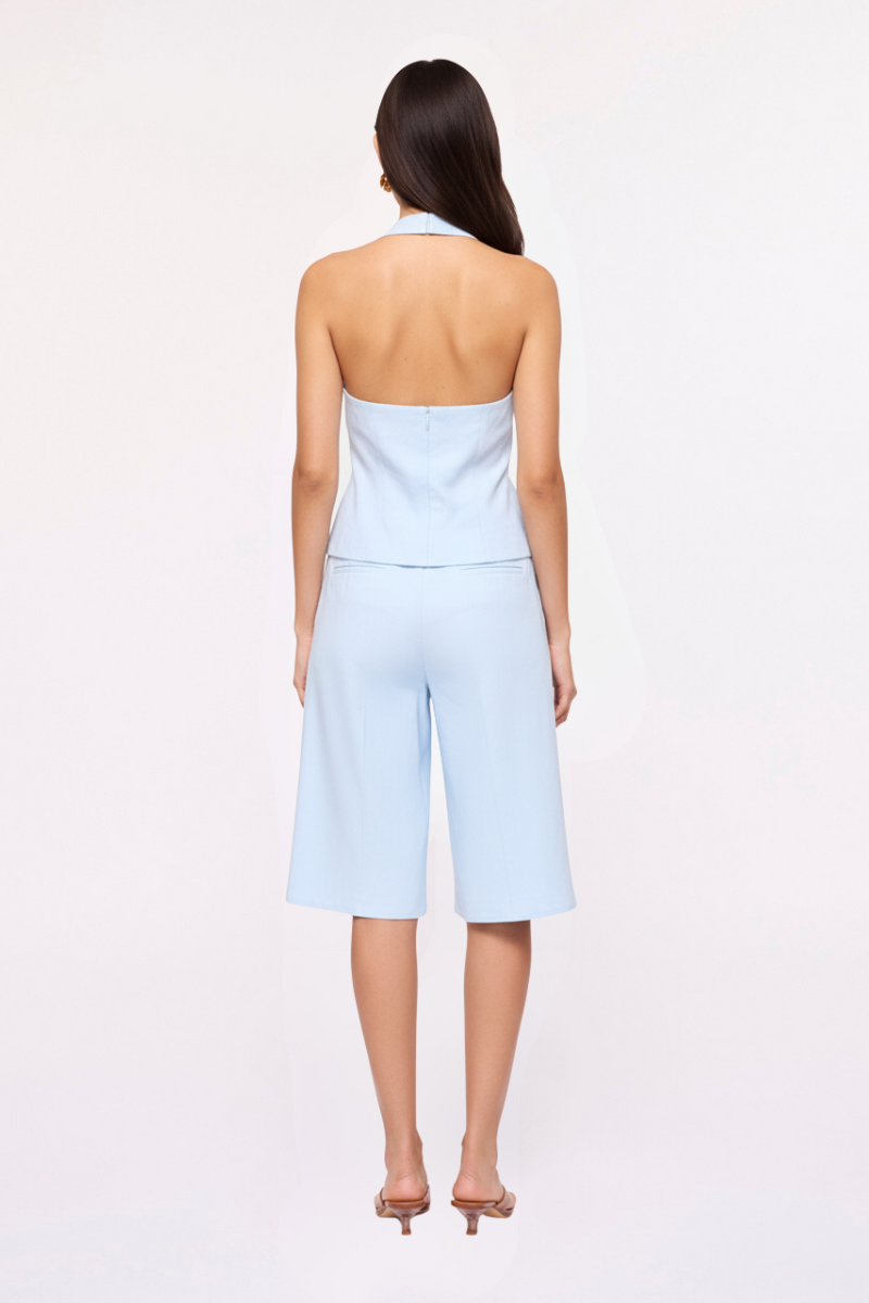 Nicole Linen Blend Bermuda Short – Sky Blue