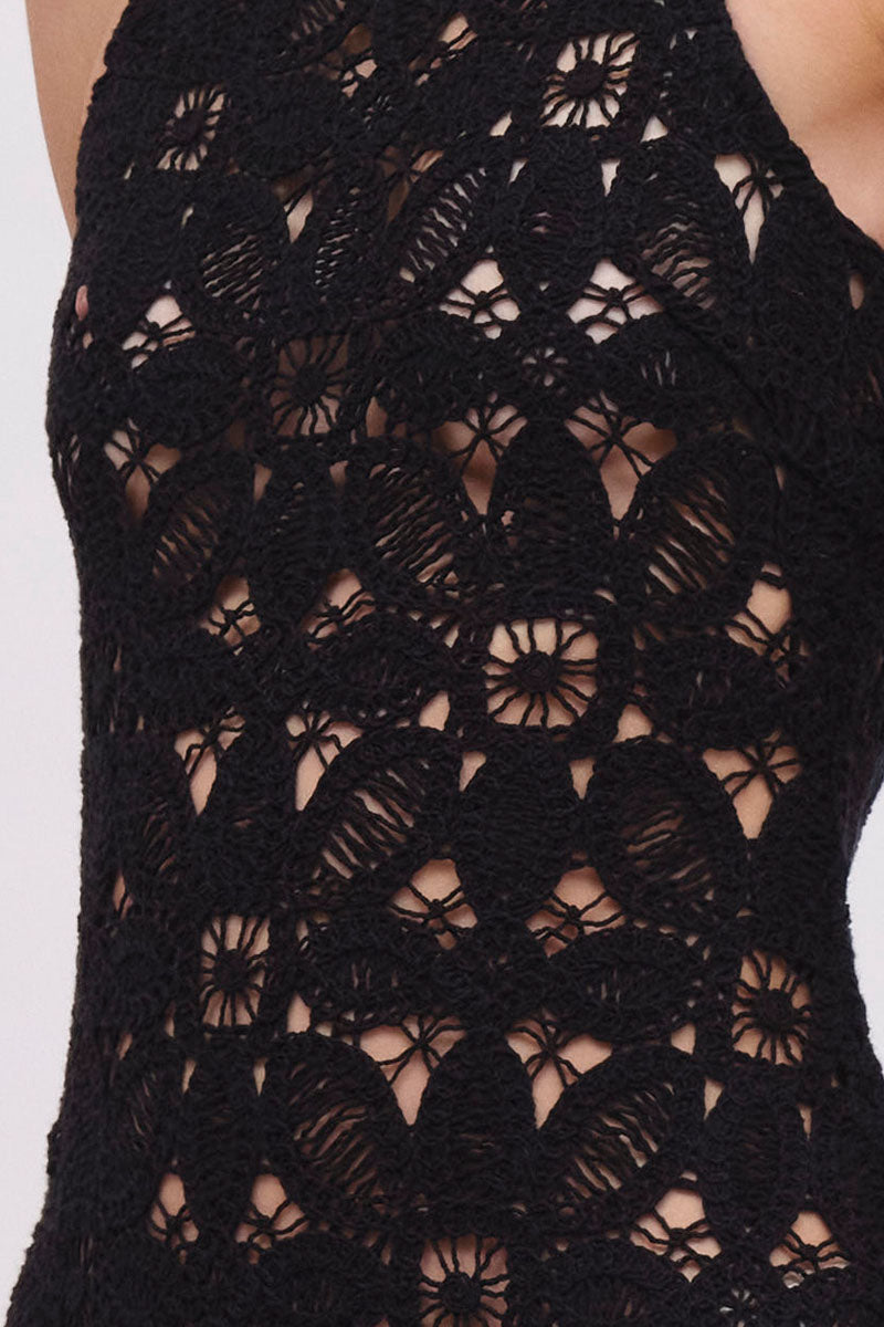 Rocky Embroidery Crochet Maxi