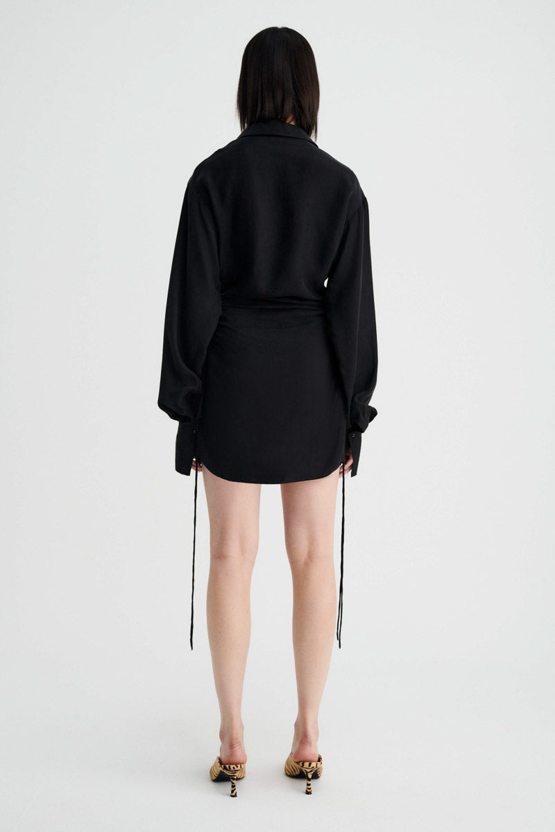 Halley Mini Shirt Dress - Black