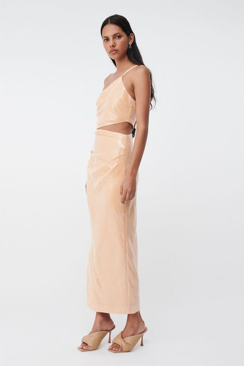 Marcel Draped Sequin Cutout Maxi Dress