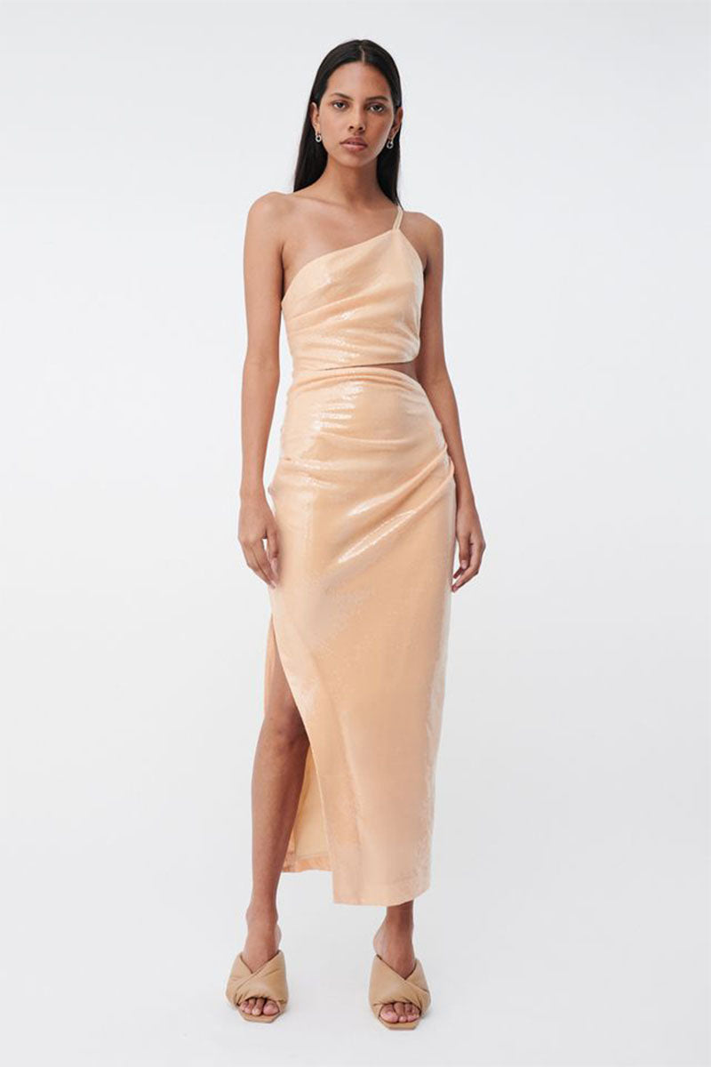 Marcel Draped Sequin Cutout Maxi Dress