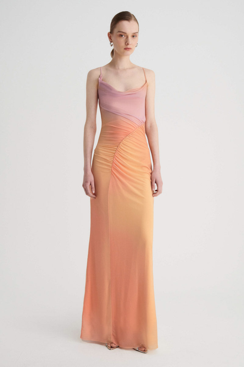 Venus Stappy Rouched Maxi Dress