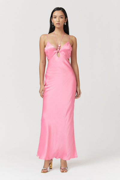 INDI HALTER MAXI DRESS - CANDY PINK – BEC + BRIDGE AU