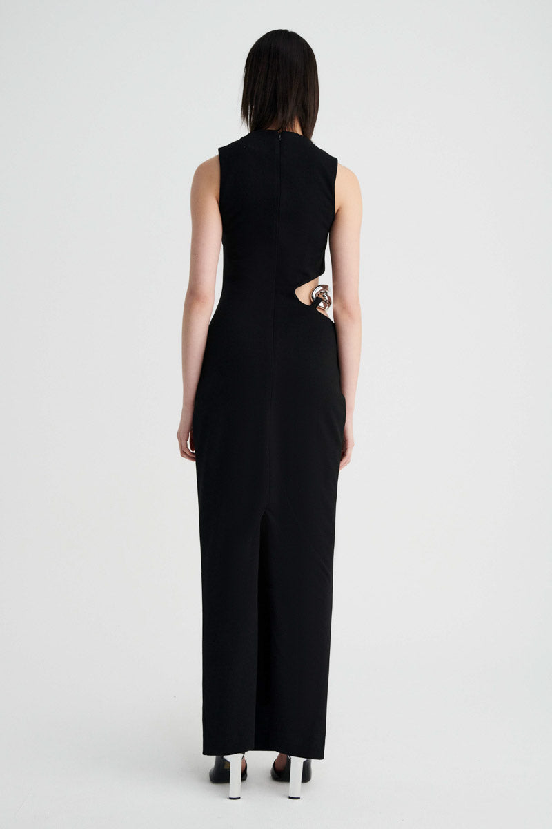 Stella Chain Column Dress - Black