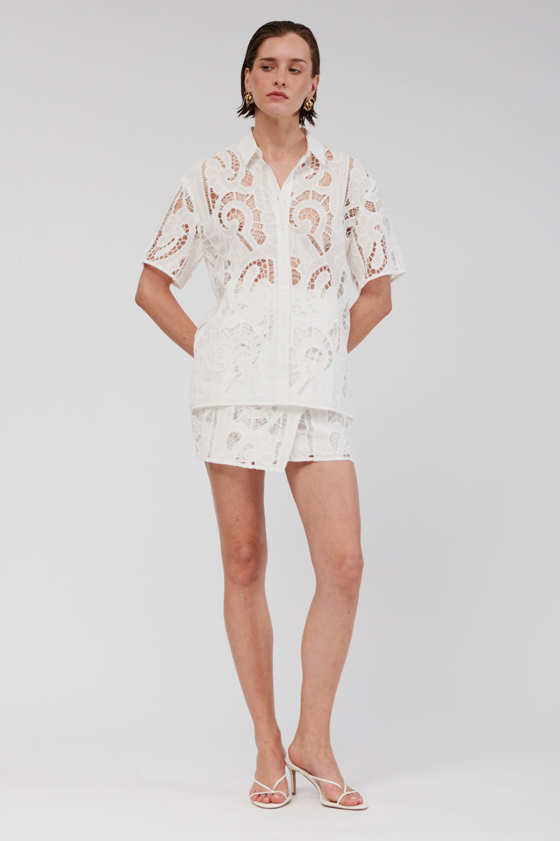 Florence Lace Shirt - White