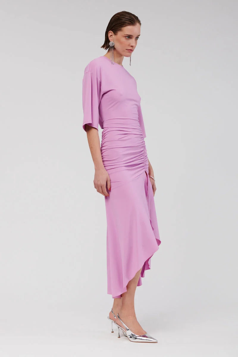 Lucia T-Shirt Ruched Maxi Dress - Lilac