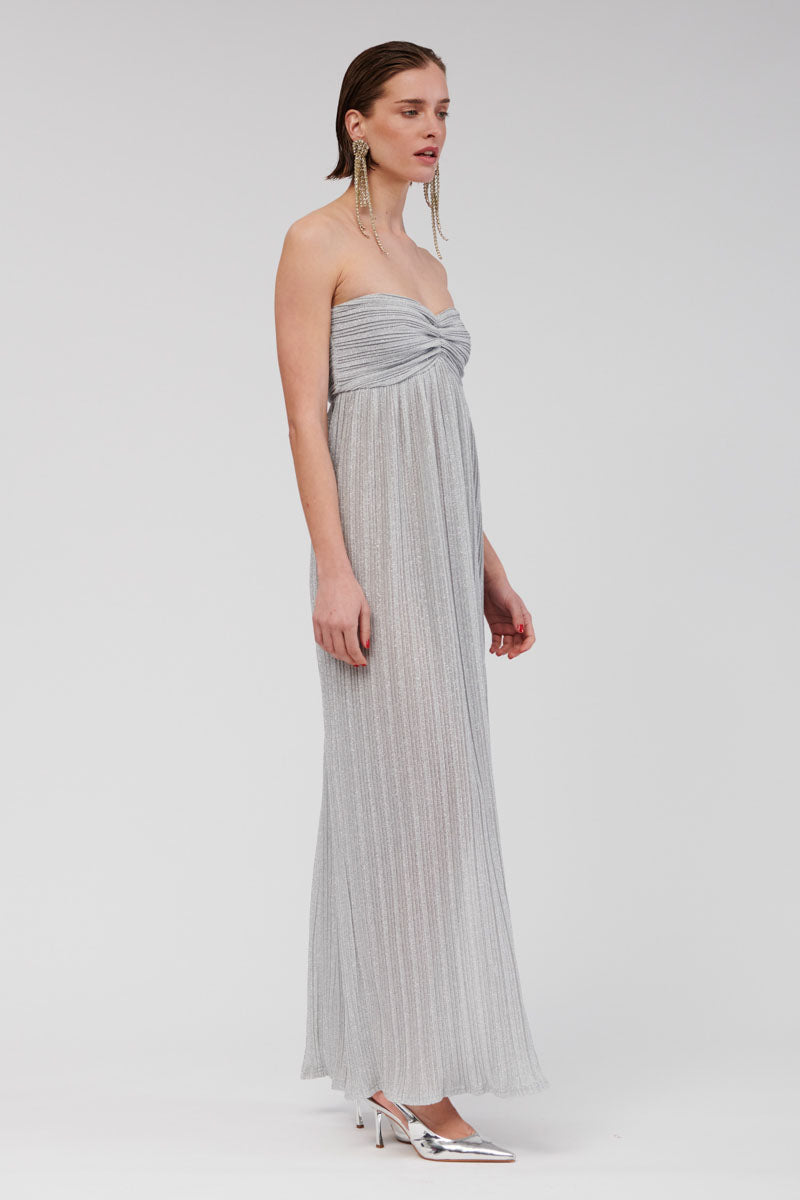 Stevie Bustier Maxi Dress - Silver