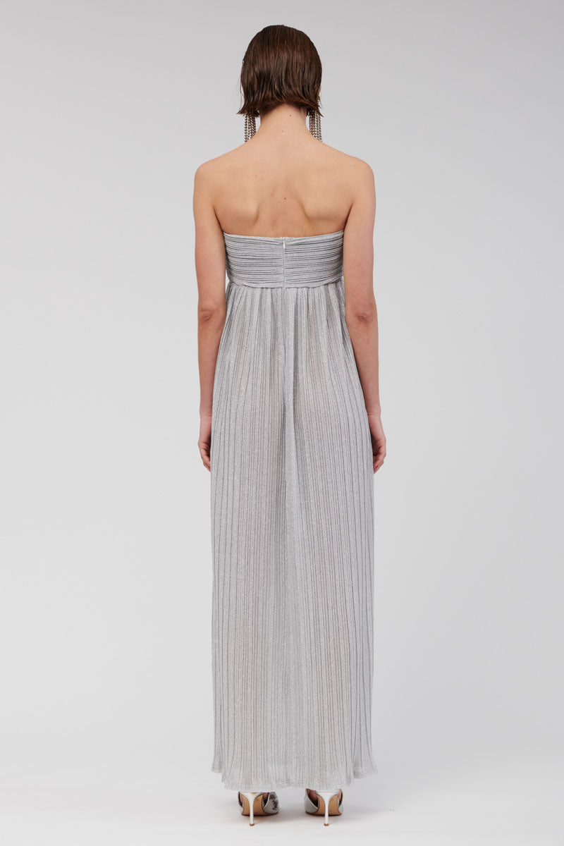 Stevie Bustier Maxi Dress - Silver