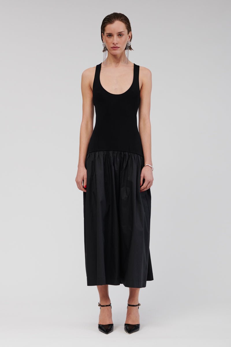 Naples Drop Waist Midi Dress in Black | Suboo SUBOO AU Naples Drop Waist Midi Dress in Black | Suboo SUBOO AU